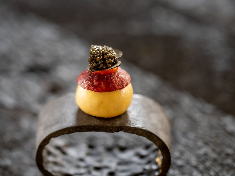 The Glenturret Lalique Restaurant is located in Crieff, Perthshire & Kinross. The Good Food Guide says: “Glaswegian head chef Mark Donald has cooked in star-spangled kitchens across the globe, from Noma to Gleneagles, and he brings serious creativity, technical know-how and a feel for native ingredients to his gently paced, perfectly balanced and intricately crafted tasting menu.”